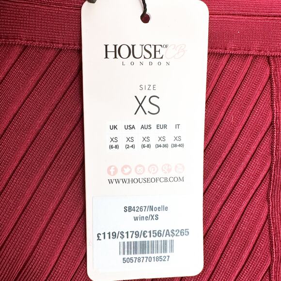 House of CB Coquette Lolita Feminine Noelle Bandage Sheer Sleeve Dress Red sz XS - Picture 10 of 11